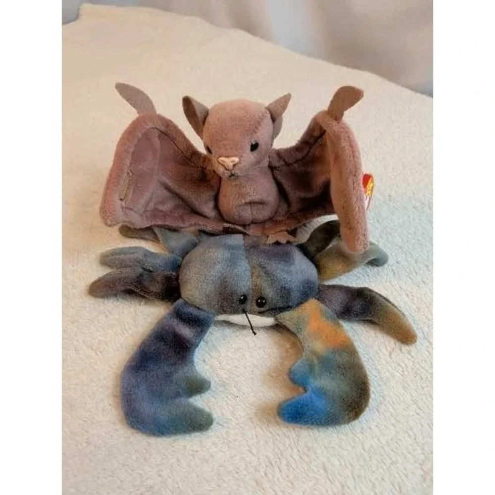 Ty Beanie Babies Claude‎ Crab Batty Bat Plush Stuffed Animal NWT